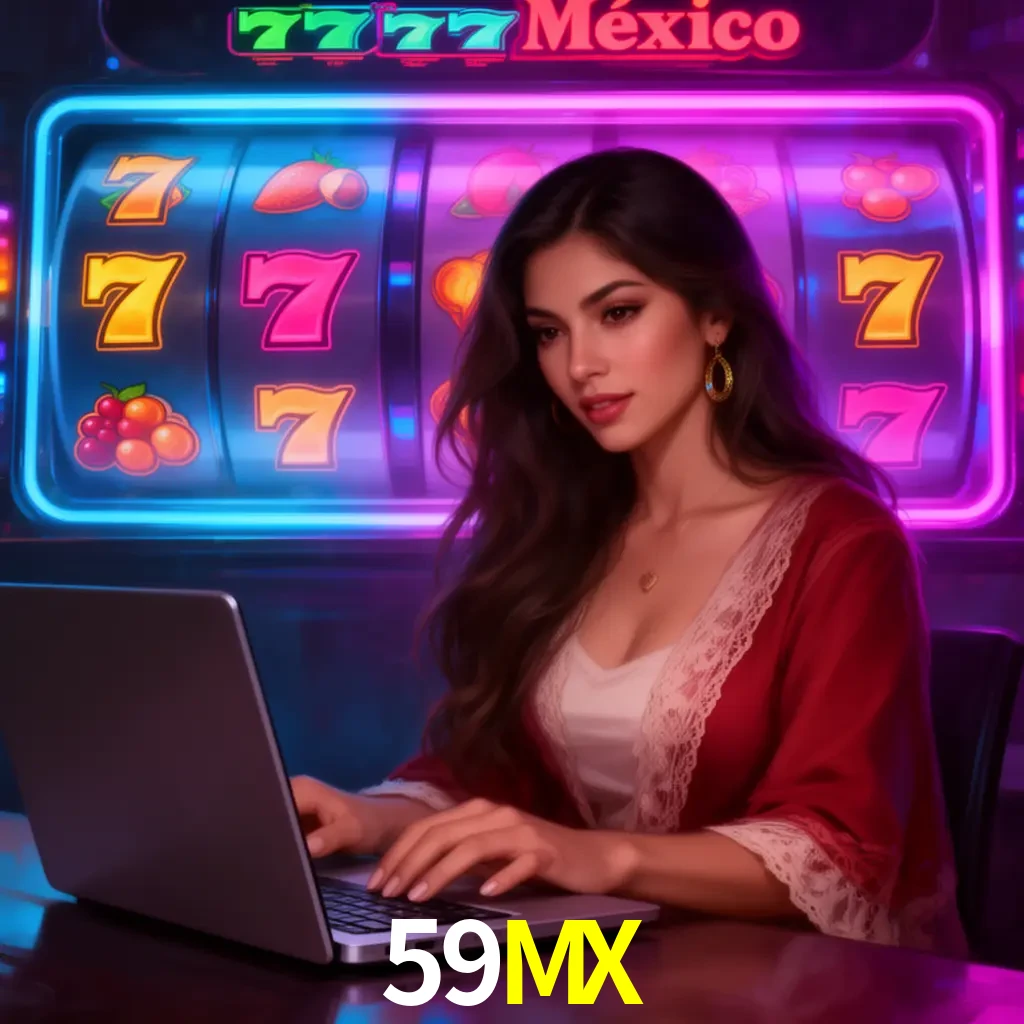59MX Slots - tragamonedas, RTP y control Tragamonedas 59MX con símbolos, saldo móvil y reglas de apuesta visibles